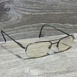 Stetson 8 Eyeglasses Frames Mens Gunmetal Rectangular Metal Half Rim RX Ready